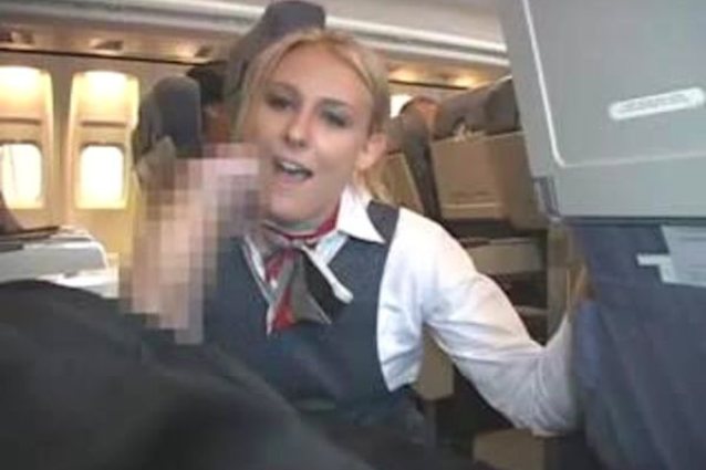 Flight attendant gets fucked horny pilot