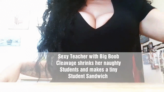 Shrinking naughty student giantess vore teacher