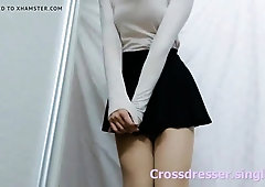 Berlin reccomend crossdresser upskirt tease black mini skirt