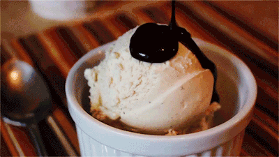 Whipped cream chocolate sundae