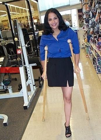 Creature recommendet stump with legged crutches girl amputee