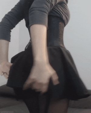 Goth teen girl shows massage boobs