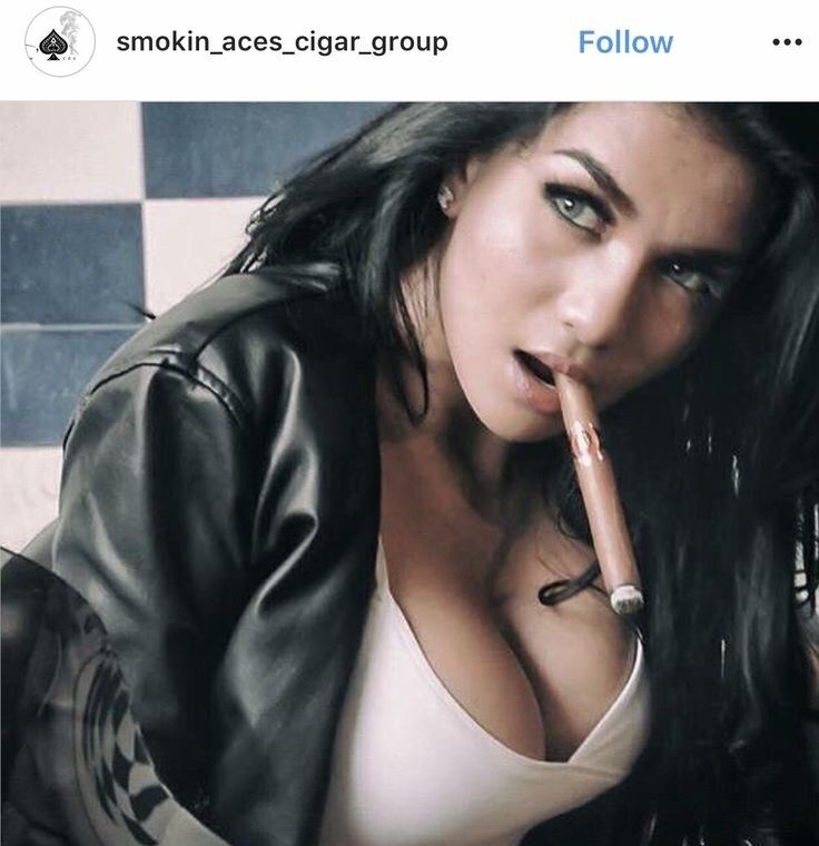 Cute girl smoking leather jacket
