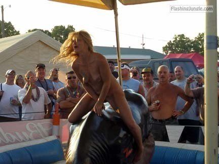 Body naked bull riding contest