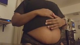 Amazing chubby babe coke bloat belly