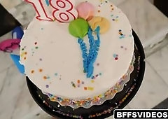 Girl gets birthday cake smashed face