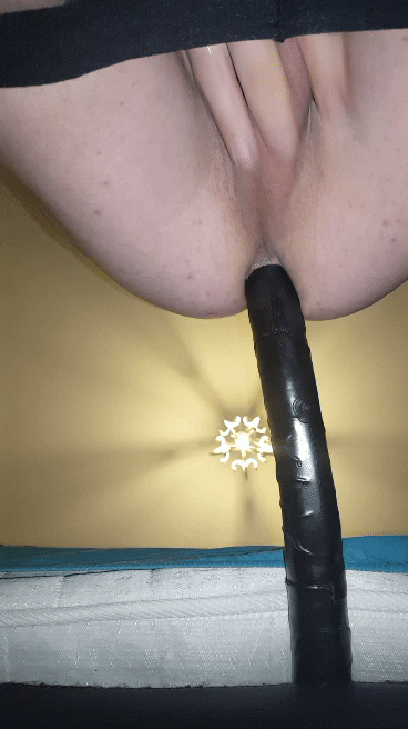 Casual sissy cloths while using dildo