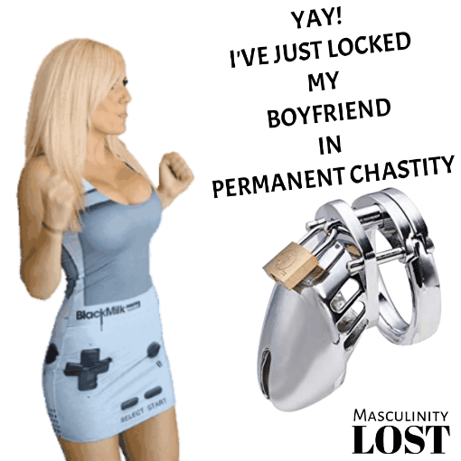 Cute trap chastity handsfree orgasm tortures