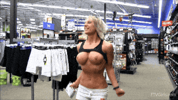 Girl naked store exposure