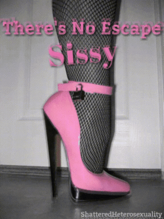Sexy sissy with pink heels
